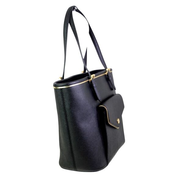 NWT Michael Kors BLACK GENUINE LEATHER SHOULDER BAG HOBO TOTE HANDBAG PURSE - Picture 3 of 15